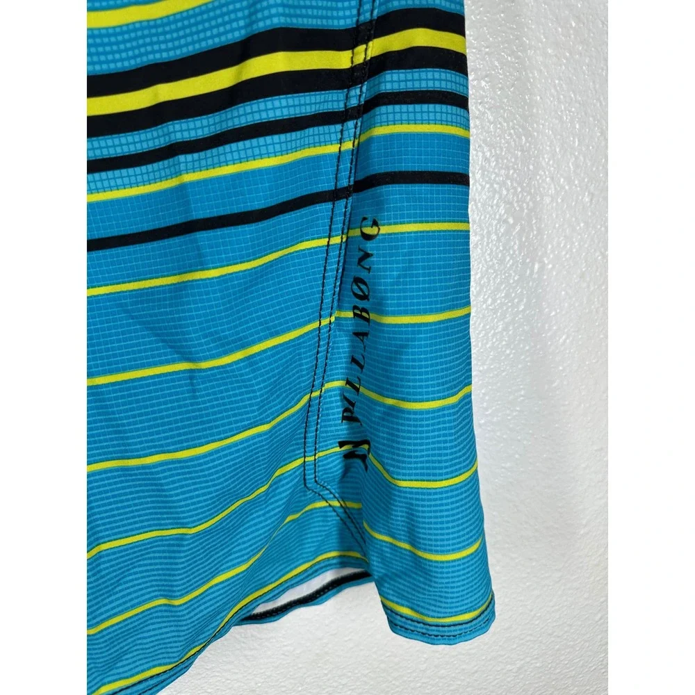 Billabong Board‎ Shorts Mens 32 Blue Platinum X Recycler PX3 Striped Swim Trunks